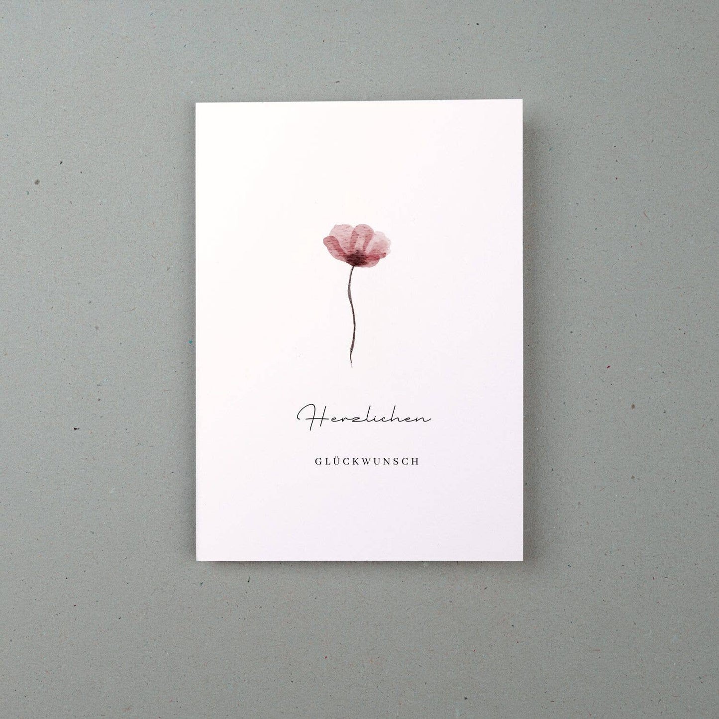 Grußkarte Herzlichen Glückwunsch, Mohnblume