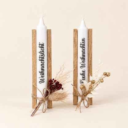 Kleines Wichtelgeschenk mit Kerze und Trockenblumen
