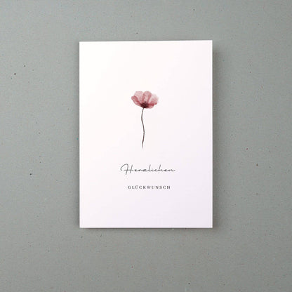 Grußkarte Herzlichen Glückwunsch, Mohnblume