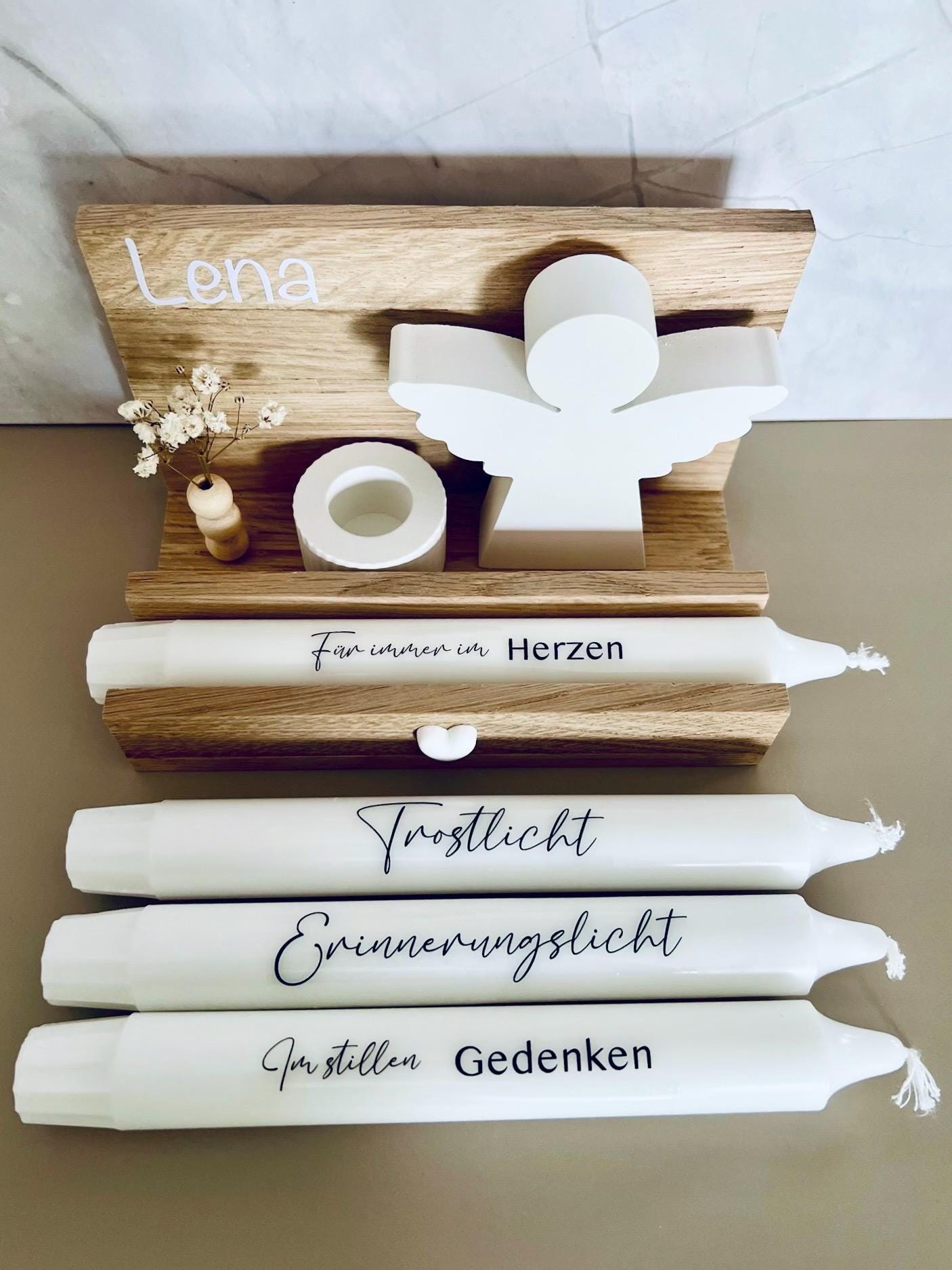 Trauergeschenk Personalisiert Trauerkerze Schutzengel Trauergeschenk Geschenk Todesfall Anteilnahme Beileid Trostlicht Trauer Beerdigung