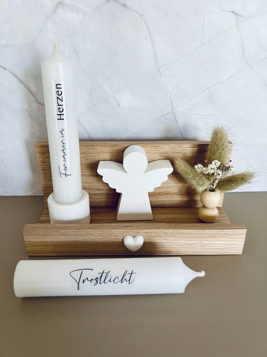 Trauergeschenk Trauerkerze Schutzengel Trauerkerze Trauergeschenk Geschenk Todesfall Anteilnahme Beileid Trostlicht Trauer Beerdigung