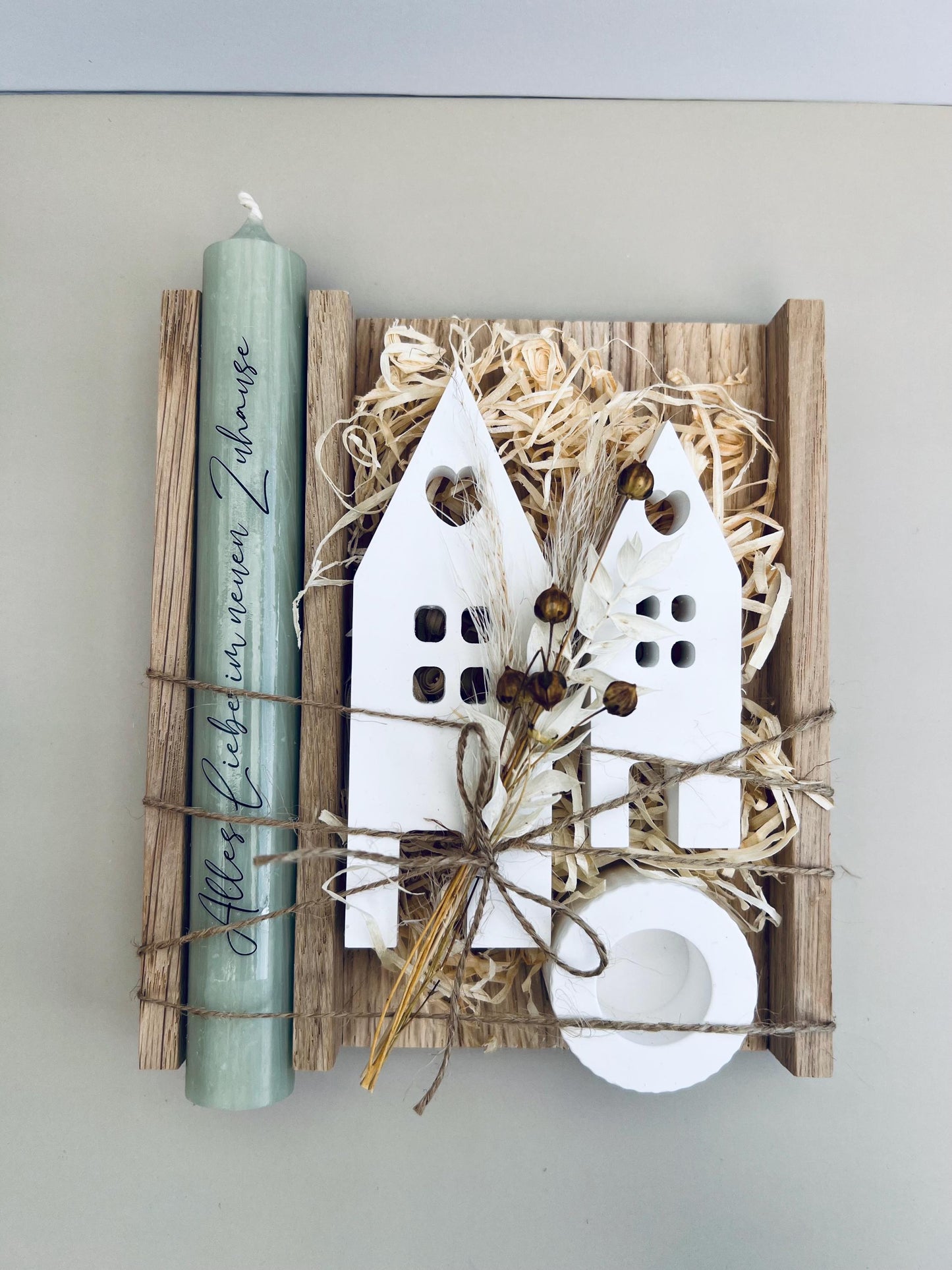 Geschenkset Einzug Umzug Einzugsgeschenk Mitbringsel Häuser Einweihung Trockenblumen Dekoration Zuhause Haus Familie Freunde Geschenkidee