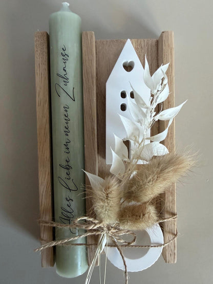 Gift set Moving house Moving gift Small gift Houses Housewarming Dry flowers Decoration Home House Family Friends Gift idea