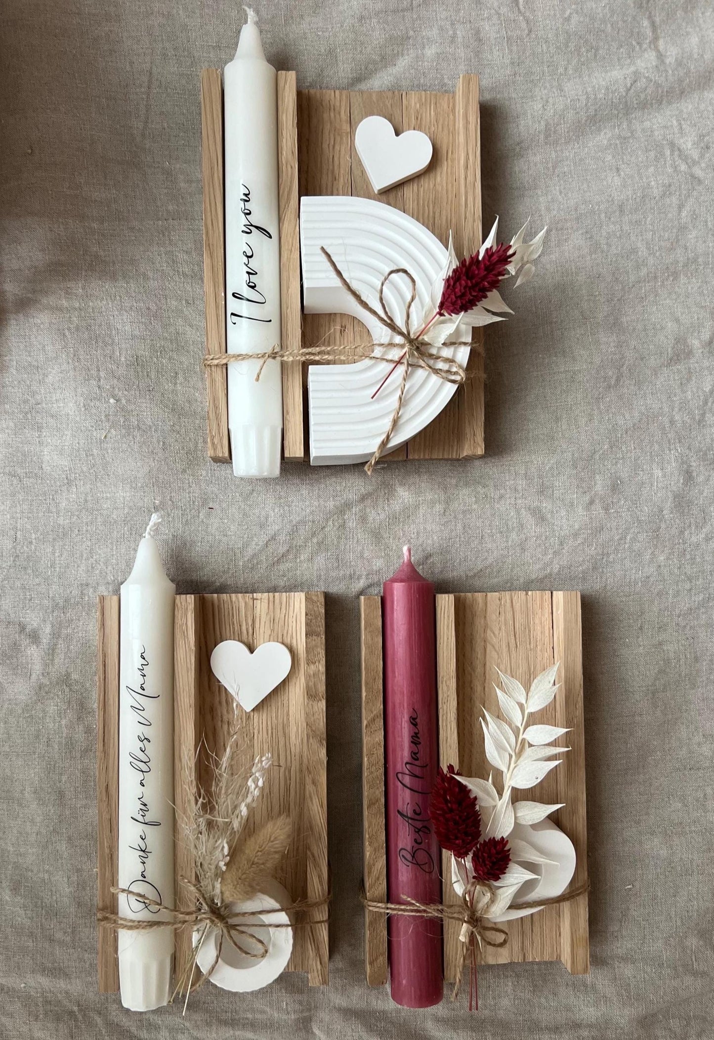 Geschenkset "Muttertag" Mitbringsel Kerzen Frau Geschenk Mama Kleinigkeit Familie Geschenkidee Liebe Geschenkset