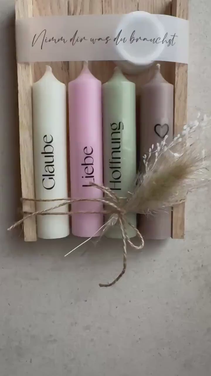 kleines Kerzengeschenkset „Nimm dir was du Brauchst“ Geschenk Kerzen Trauer Anteilnahme Motivation Mut Kraft Trost Geschenkidee