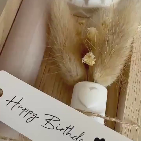 Geburtstagsgeschenk Geschenk Geburtstag Schwester Freundin Familie Freunde Geschenkidee Feier Vase Geschenkbox Glückwunsch