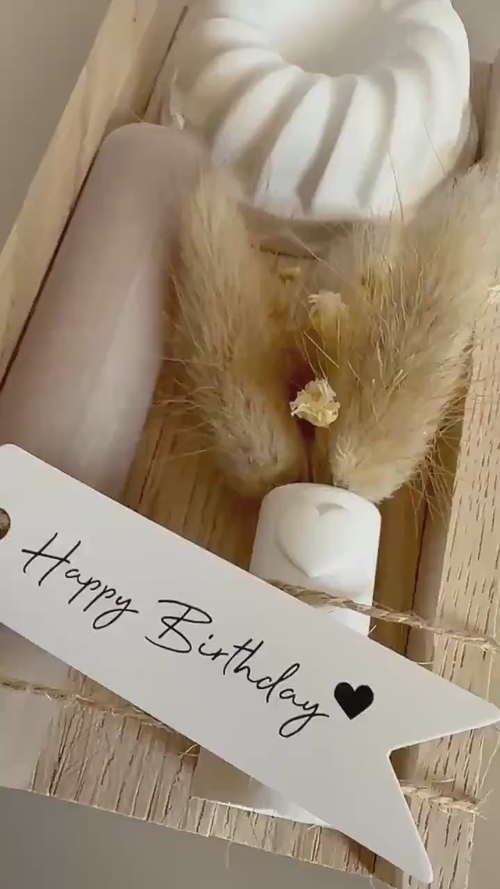 Geburtstagsgeschenk Geschenk Geburtstag Schwester Freundin Familie Freunde Geschenkidee Feier Vase Geschenkbox Glückwunsch