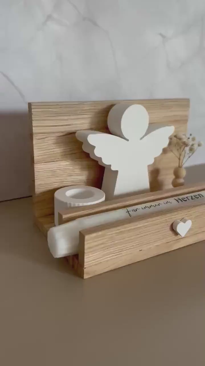 Trauergeschenk Personalisiert Trauerkerze Schutzengel  Trauergeschenk Geschenk Todesfall Anteilnahme Beileid Trostlicht Trauer Beerdigung