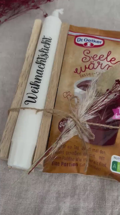 Weihnachts-Geschenkset mit Kerze & Badesalz oder Tassen-Creme